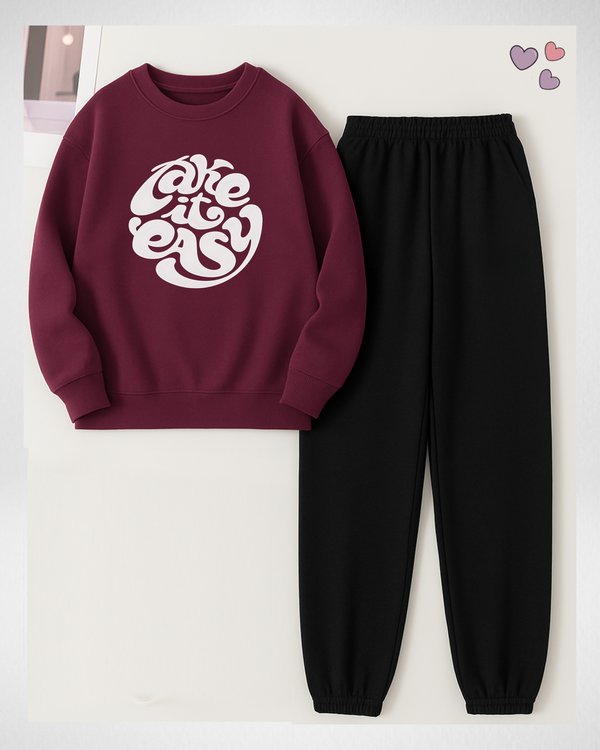 2 Pcs Take it Easy Winter TrackSuit (Code 3616)