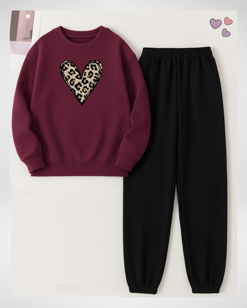 2 Pcs Heart Winter TrackSuit (Code 3627)