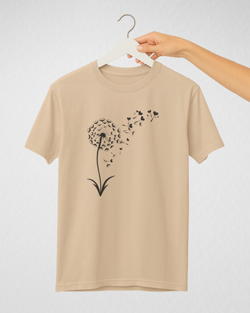 Beige Women’s Printed Tee – Jersey Fabric, Classic Fit, Everyday Comfort (Code 3690)