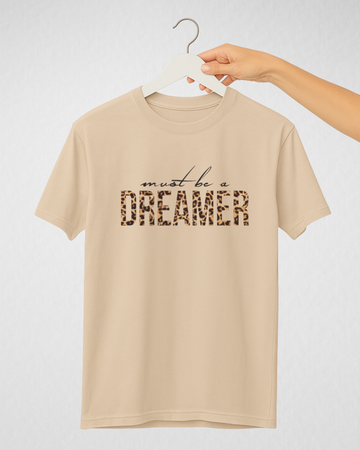 Beige Women’s Printed Tee – Jersey Fabric, Classic Fit, Everyday Comfort (Code 3691)