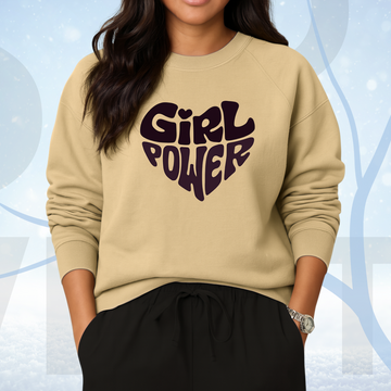 Beige Women's Printed Sweatshirt – Warm and Stylish Fleece (3471)
