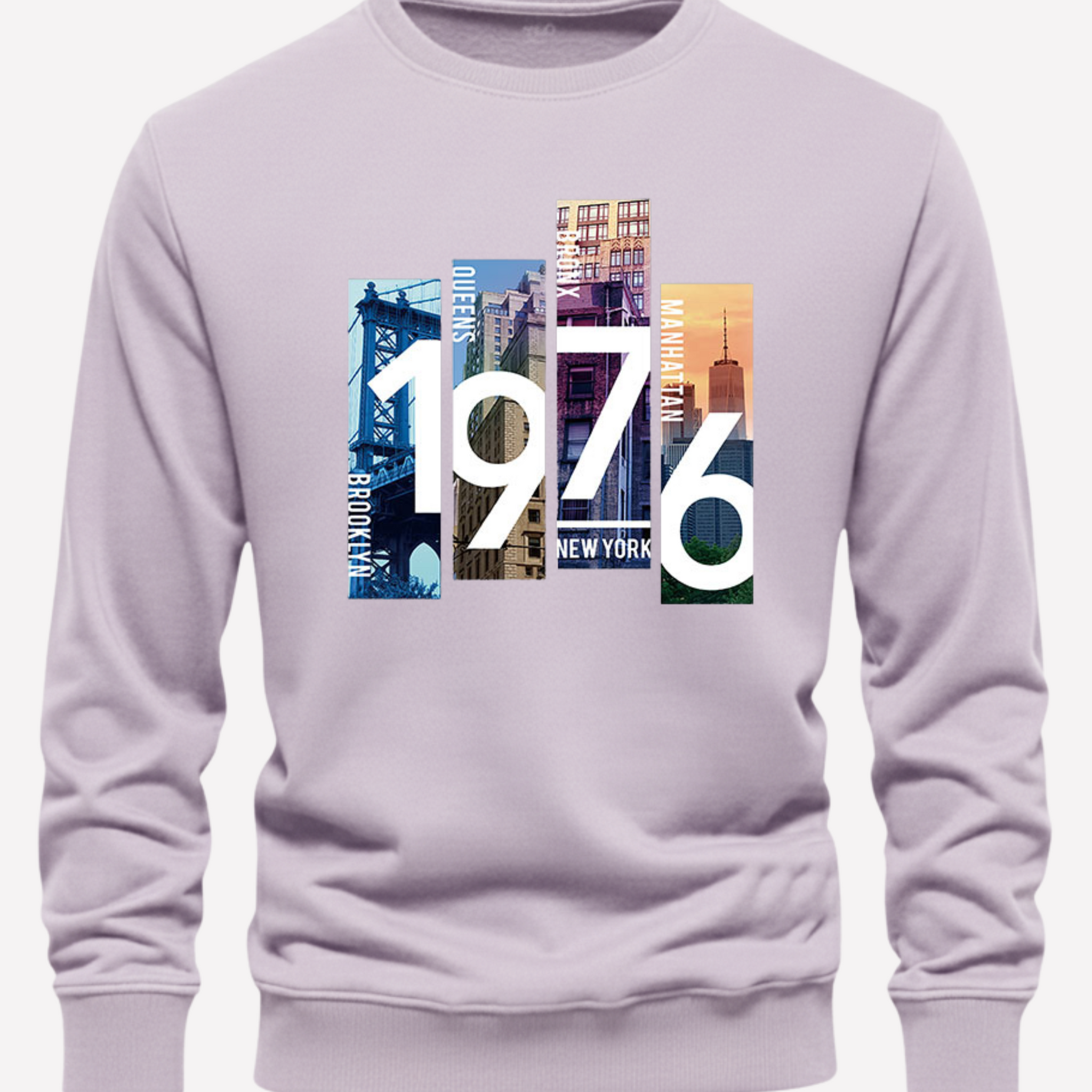 Lilac Men's Printed Sweatshirt – Warm and Stylish Fleece (Code 4173)