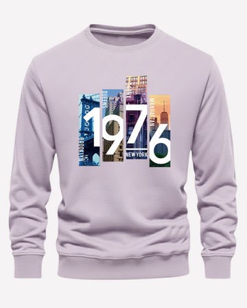 Lilac Men's Printed Sweatshirt – Warm and Stylish Fleece (Code 4173)