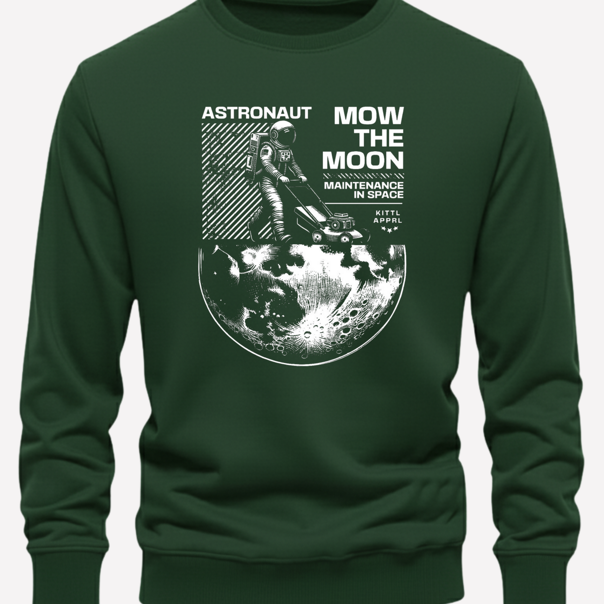 Bottle Green Men's Printed Sweatshirt – Warm and Stylish Fleece (Code 4175)