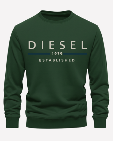 DarkGreen Men's Printed Sweatshirt – Warm and Stylish Fleece (Code 4227)