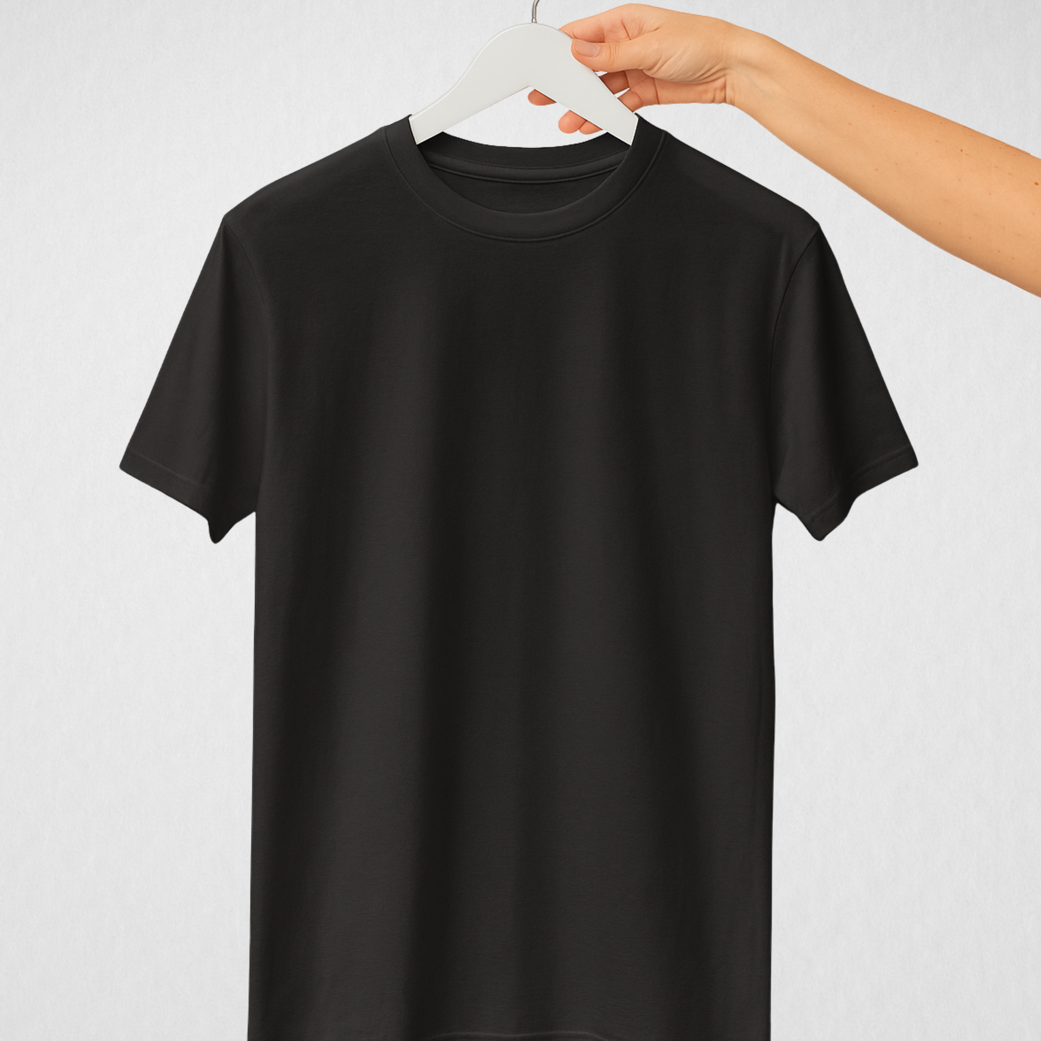 Black Women’s Basic Tee – Jersey Fabric, Classic Fit, Everyday Comfort (3658)