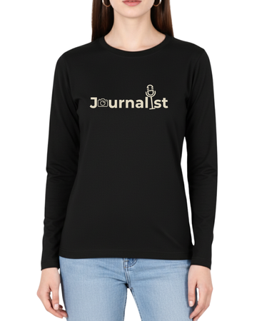 Black Printed Full Sleeves Tee – Jersey Fabric, Classic Fit, Everyday Comfort (Code 4342)