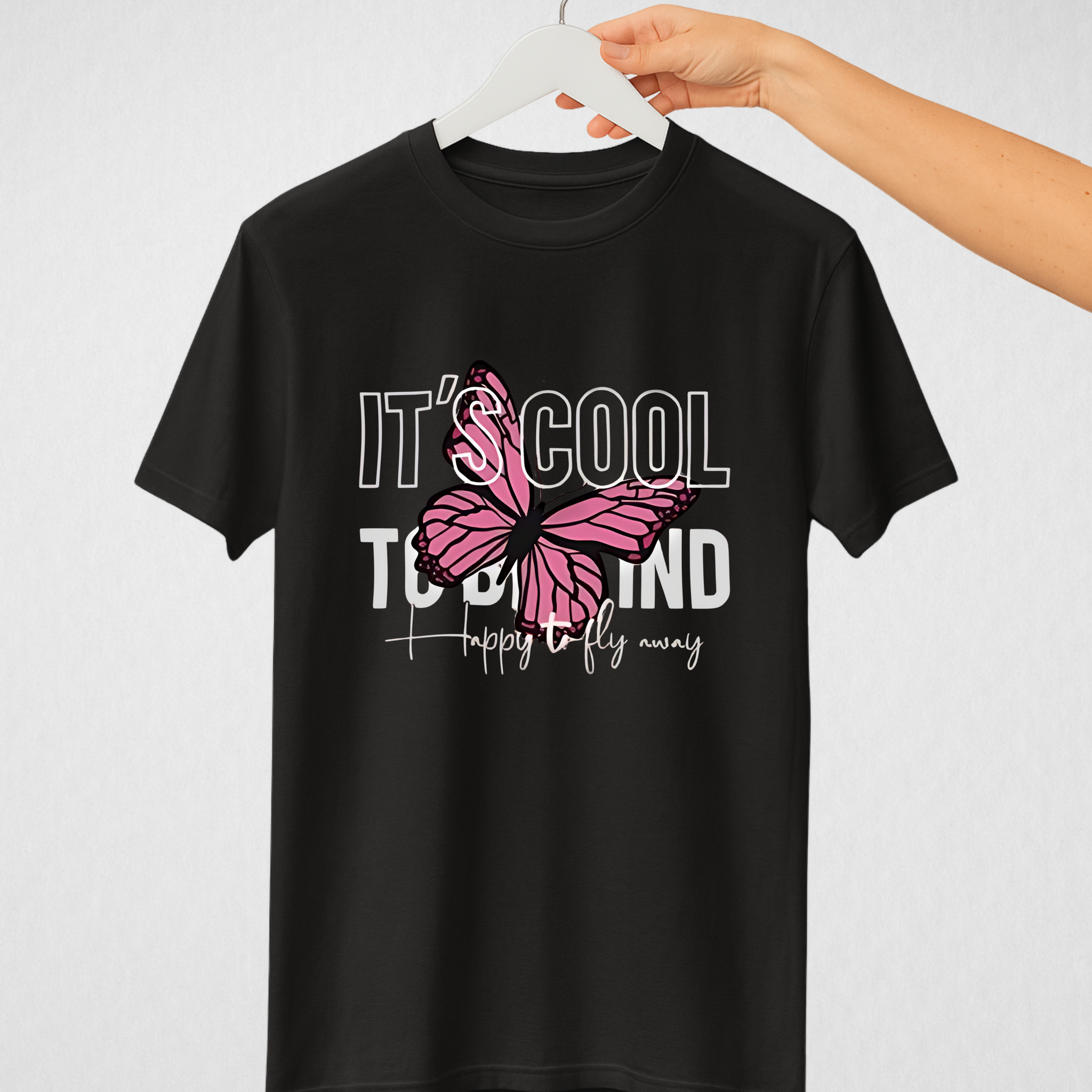 Black Women’s Printed Tee – Jersey Fabric, Classic Fit, Everyday Comfort (3722)