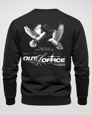 Black Out of Office Printed Sweatshirt – Warm and Stylish Fleece (Code 4037)