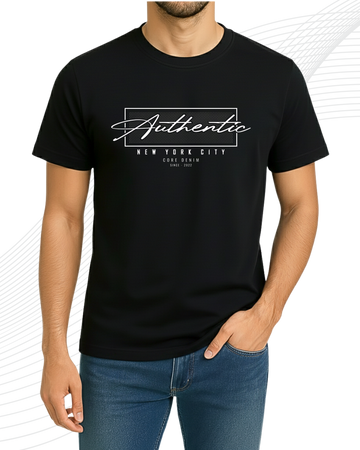 Black Authentic T-Shirt/Tee for Men – Cotton Jersey Fabric (Code 5241)