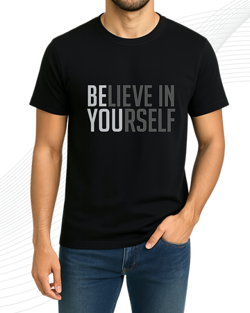 Premium Black Printed T-Shirt/Tee for Men – Cotton Jersey Fabric (3410)
