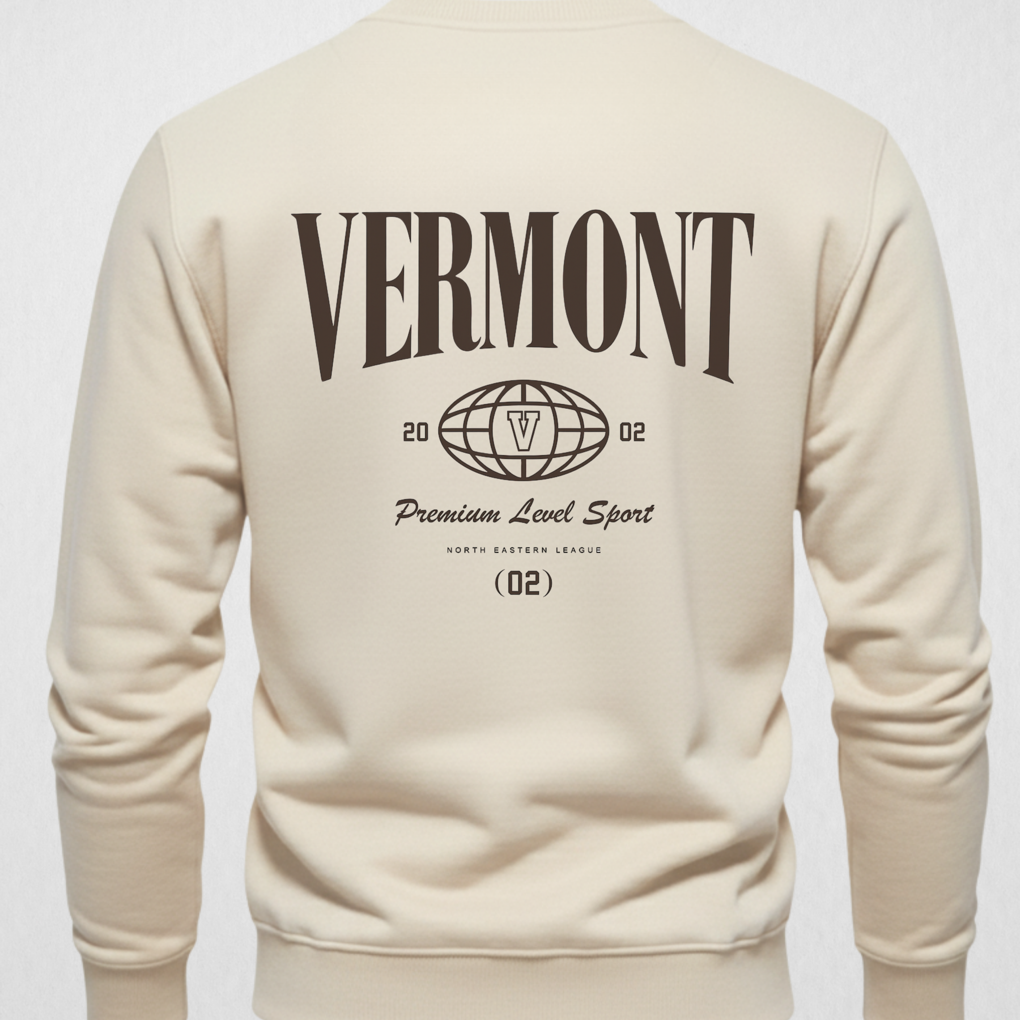 Cream/Off White VERMOUNT Back Printed Sweatshirt – Warm and Stylish Fleece (Code 4024)