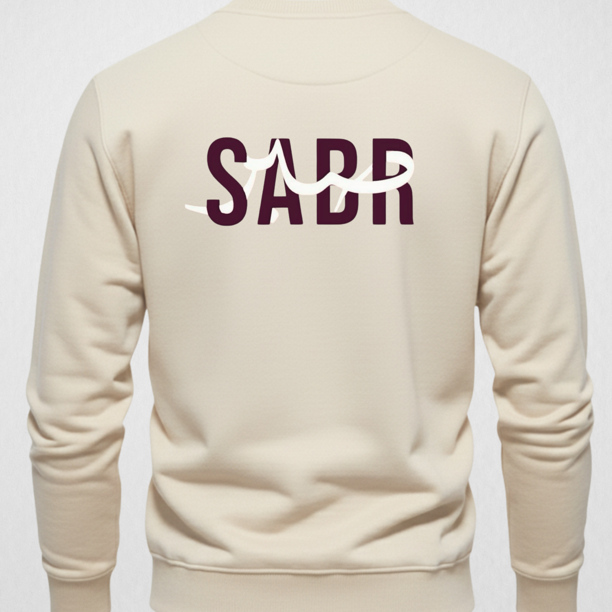 Cream SABR Printed Sweatshirt – Warm and Stylish Fleece (Code 4023)