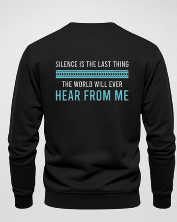 Black Hear from me Printed Sweatshirt – Warm and Stylish Fleece (Code 4022)