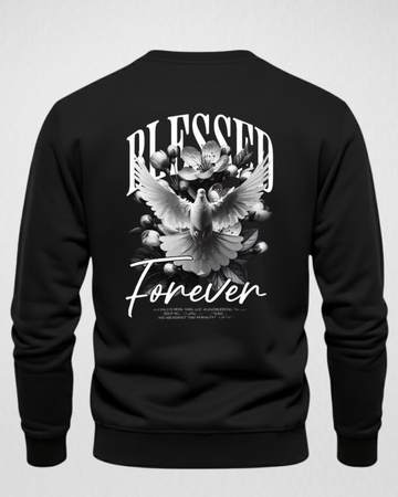 Black Forever Printed Sweatshirt – Warm and Stylish Fleece (Code 4030)