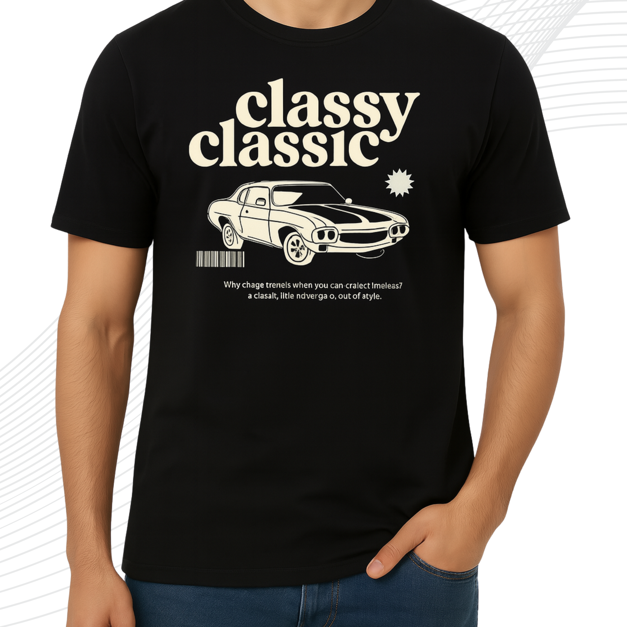 Premium Black Printed T-Shirt/Tee for Men – Cotton Jersey Fabric (3412)