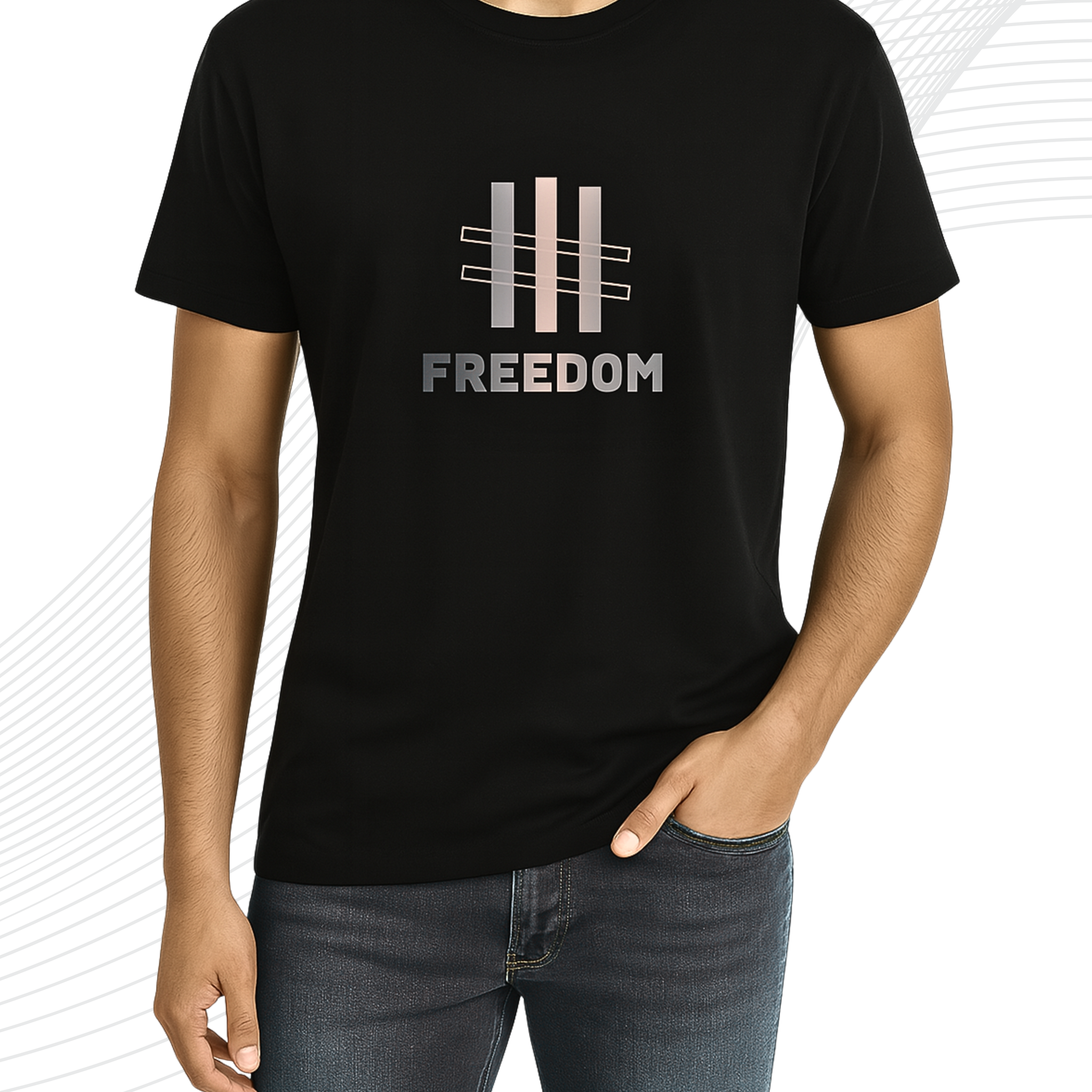 Premium Black Printed T-Shirt/Tee for Men – Cotton Jersey Fabric (3437)
