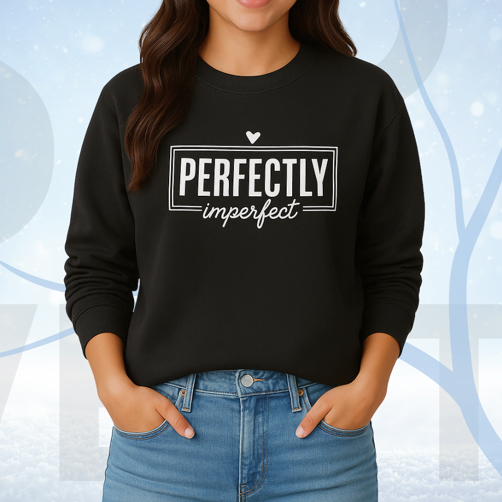 Black Women's Printed Sweatshirt – Warm and Stylish Fleece (3477)
