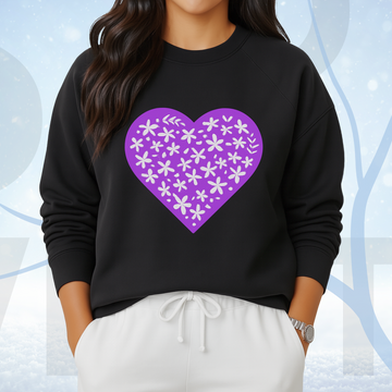 Black Women's Printed Sweatshirt – Warm and Stylish Fleece (3478)