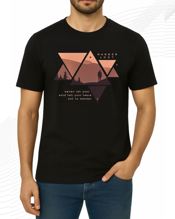 Premium Black Printed T-Shirt/Tee for Men – Cotton Jersey Fabric (3413)