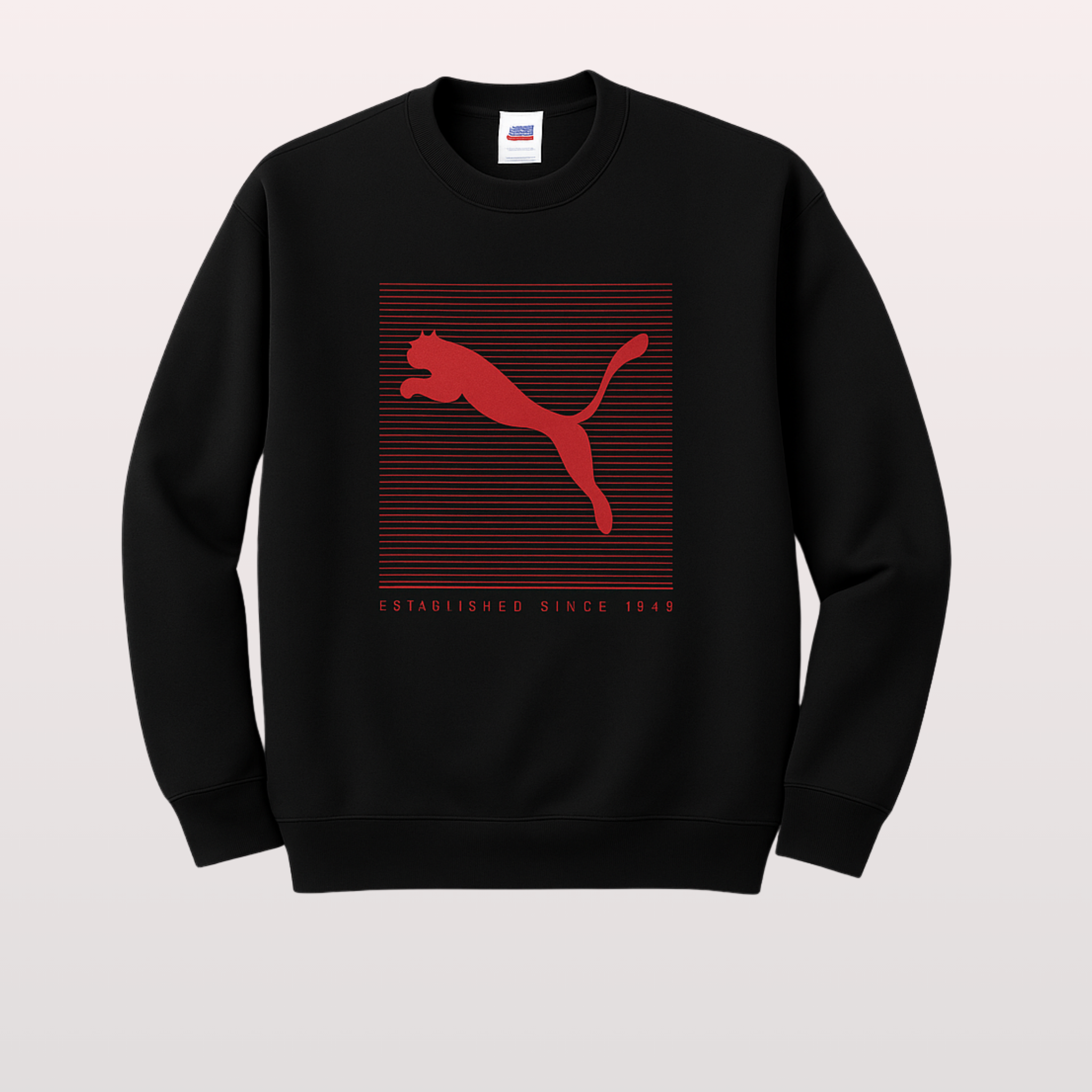 Black Men's Printed Sweatshirt – Warm and Stylish Fleece (3449)