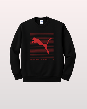 Black Men's Printed Sweatshirt – Warm and Stylish Fleece (3449)