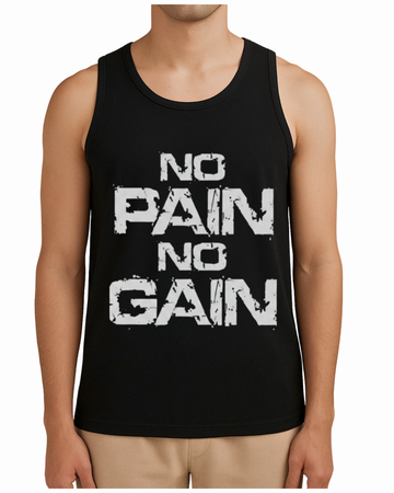 Black Sandos No Pain no Gain Printed Comfortable Wear (Code 5225)