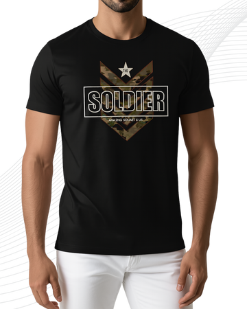 Premium Black Printed T-Shirt/Tee for Men – Cotton Jersey Fabric (3414)