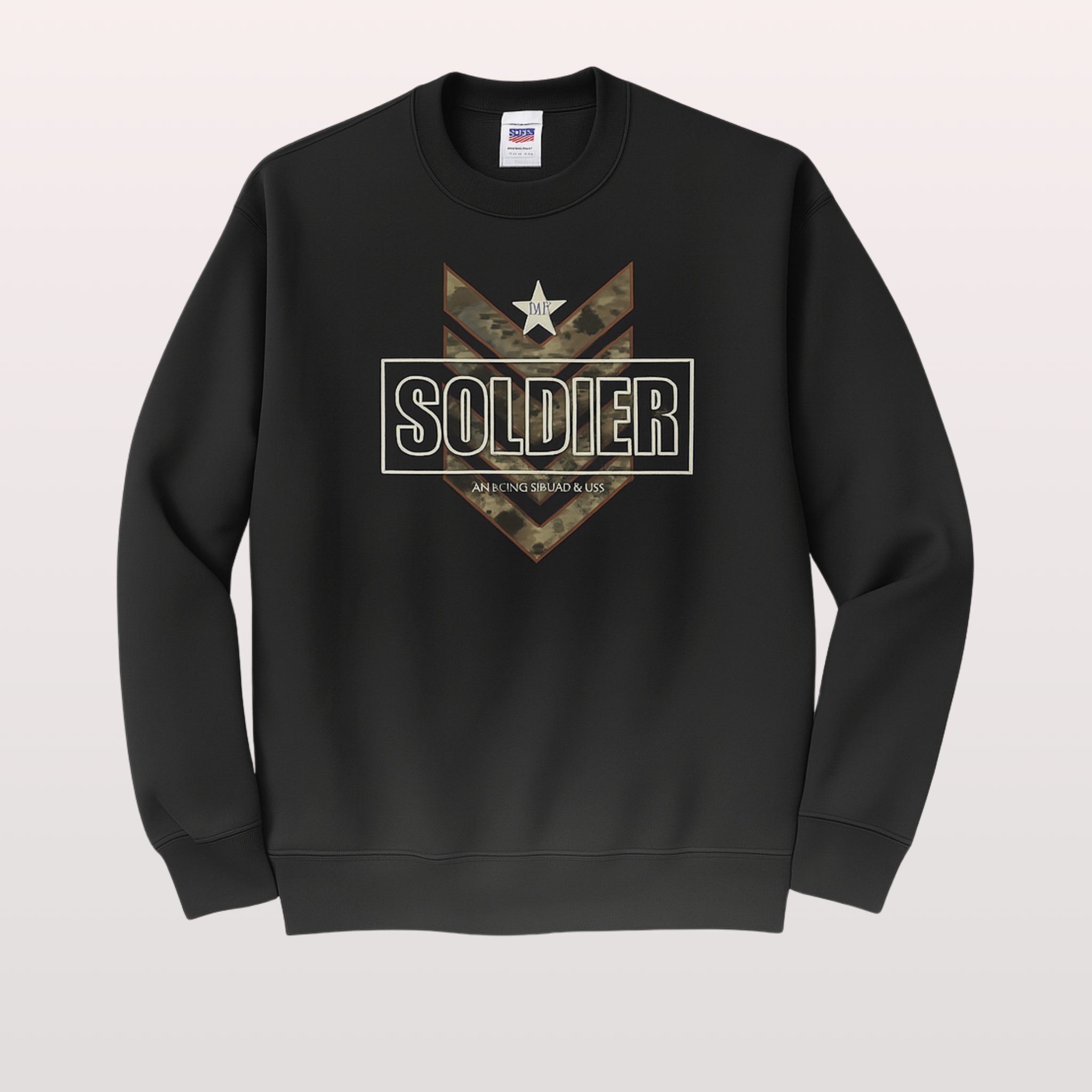 Black Men's Printed Sweatshirt – Warm and Stylish Fleece (3450)