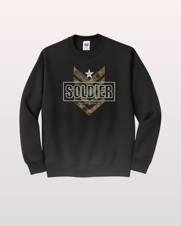 Black Men's Printed Sweatshirt – Warm and Stylish Fleece (3450)