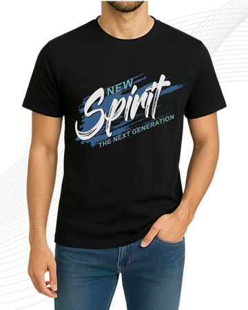 Black Spirit T-Shirt/Tee for Men – Cotton Jersey Fabric (Code 5245)