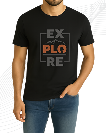 Premium Black Printed T-Shirt/Tee for Men – Cotton Jersey Fabric (3415)