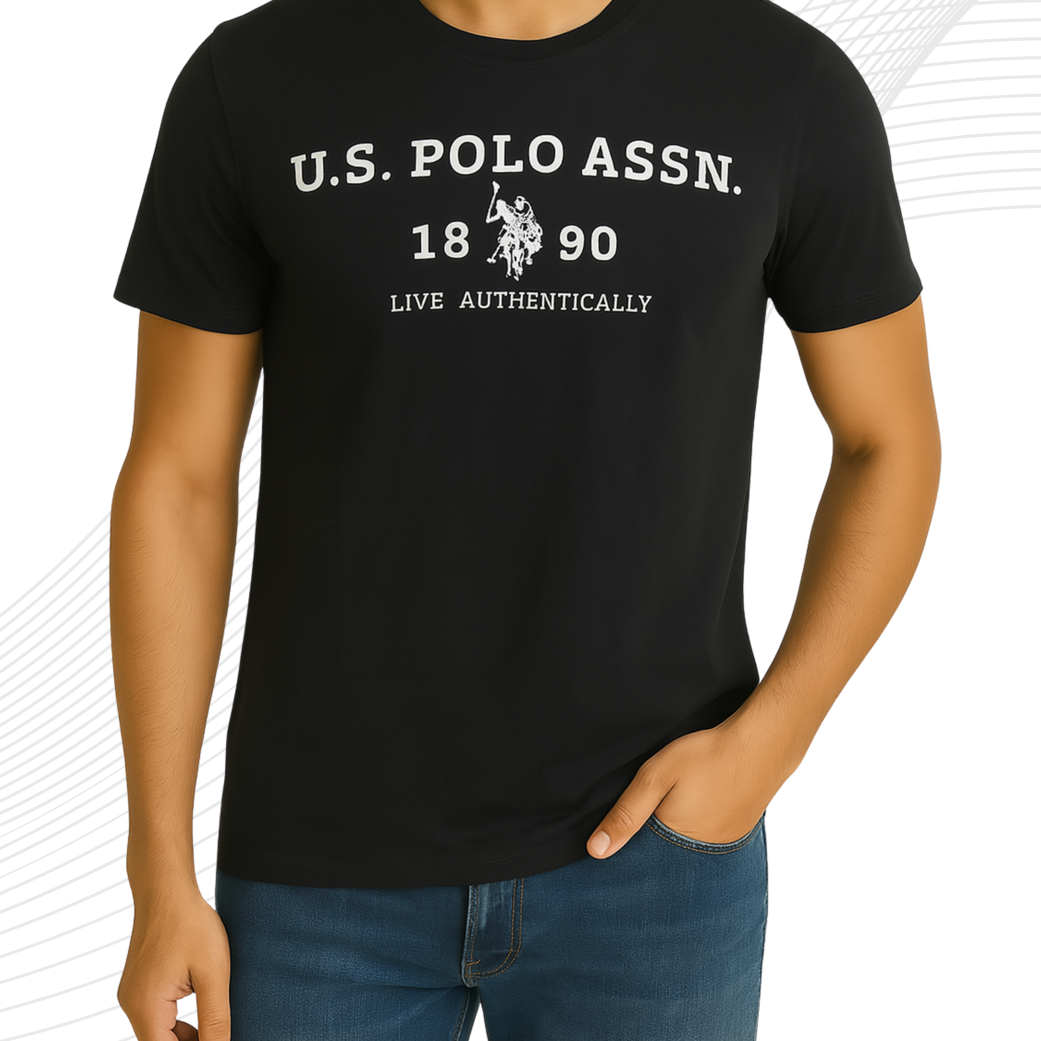 Premium Black Printed T-Shirt/Tee for Men – Cotton Jersey Fabric (3416)