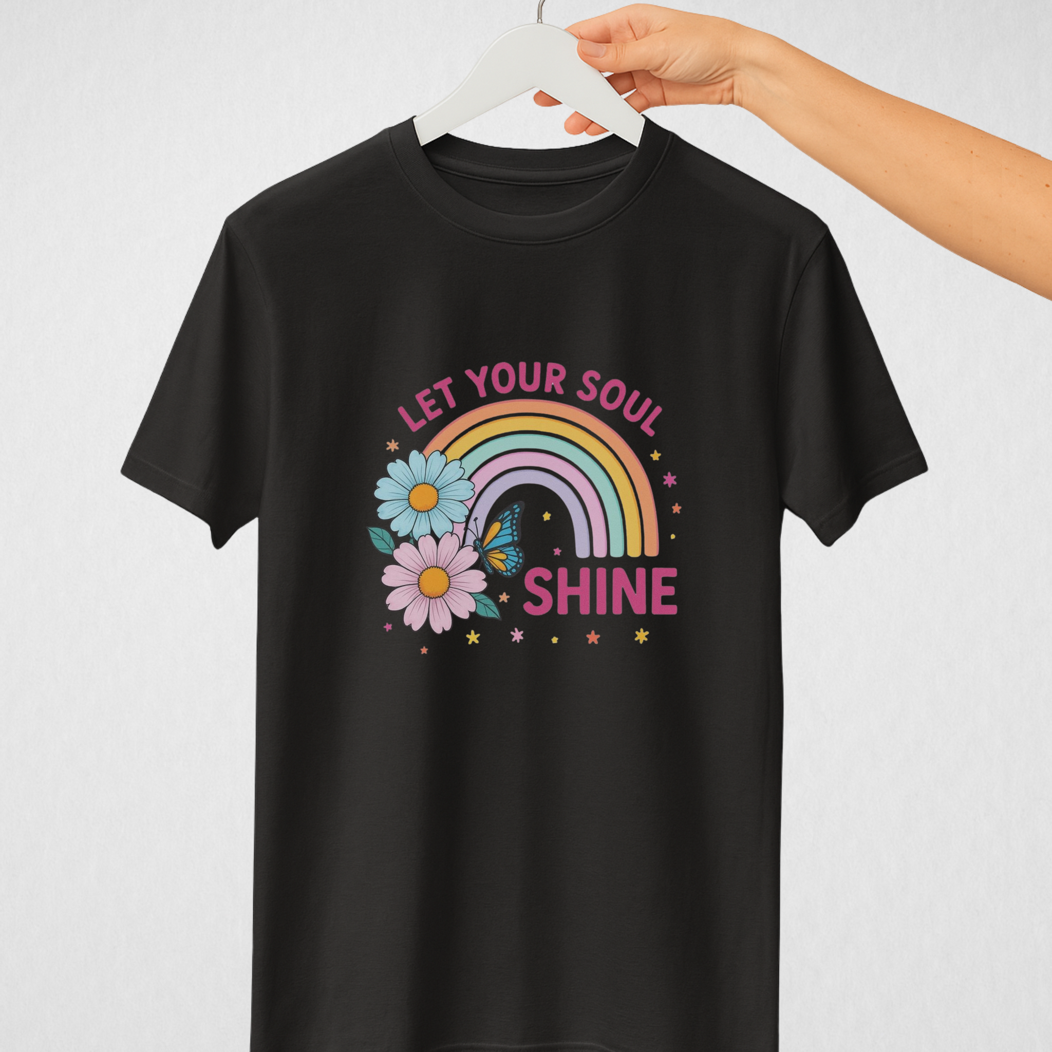 Black Women’s Printed Tee – Jersey Fabric, Classic Fit, Everyday Comfort (3721)
