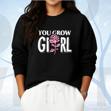 Black Women's Printed Sweatshirt – Warm and Stylish Fleece (3479)
