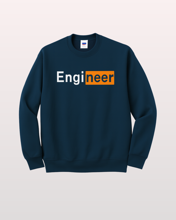 Navy Blue Men's Printed Sweatshirt – Warm and Stylish Fleece (3452)