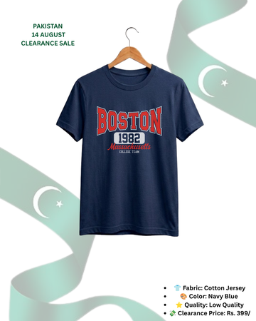 Navy Blue Printed T-Shirt/Tee for Men – Cotton Jersey Fabric (Code 5551)