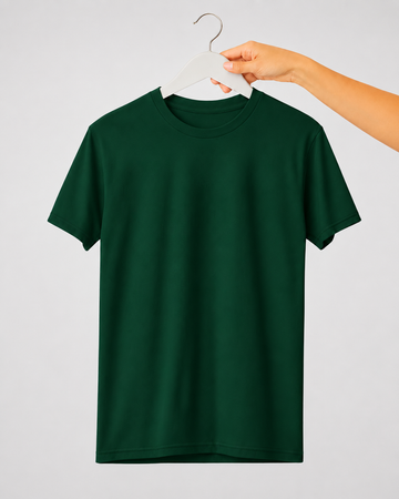 Bottle Green Women’s Basic Tee – Jersey Fabric, Classic Fit, Everyday Comfort (Code 5469)