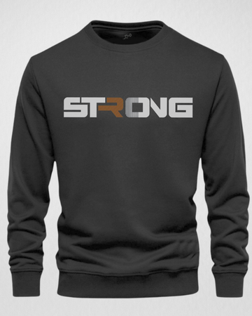 Charcoal Grey Men's Printed Sweatshirt – Warm and Stylish Fleece (Code 3824)