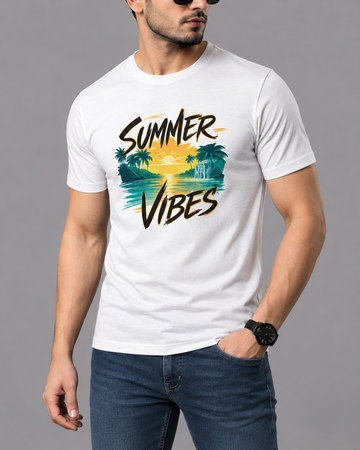 Premium Summer Vibes Printed T-Shirt/Tee for Men – Cotton Jersey Fabric (Code 3265)
