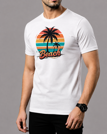 Premium Beach Printed T-Shirt/Tee for Men – Cotton Jersey Fabric (Code 3270)