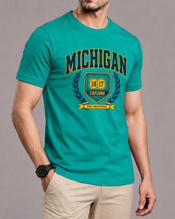 Premium Sports Printed T-Shirt/Tee for Men – Cotton Jersey Fabric (Code 3291)