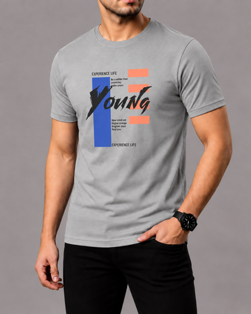 Premium Young Printed T-Shirt/Tee for Men – Cotton Jersey Fabric (Code 3400)