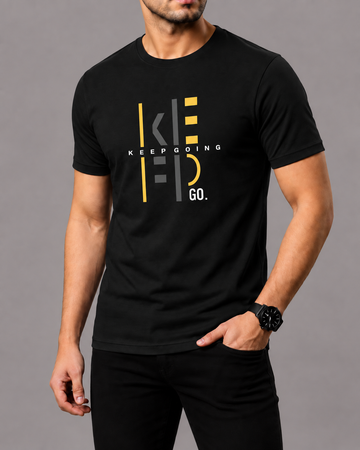 Premium KeepGoing Printed T-Shirt/Tee for Men – Cotton Jersey Fabric (Code 3401)