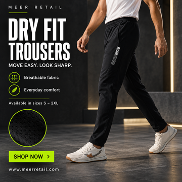 Men’s Dry Fit Printed Trouser Breathable Black– Soft & Comfortable (Code 3513)