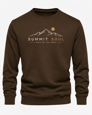 Dark Brown Men's Printed Sweatshirt – Warm and Stylish Fleece (Code 5992)
