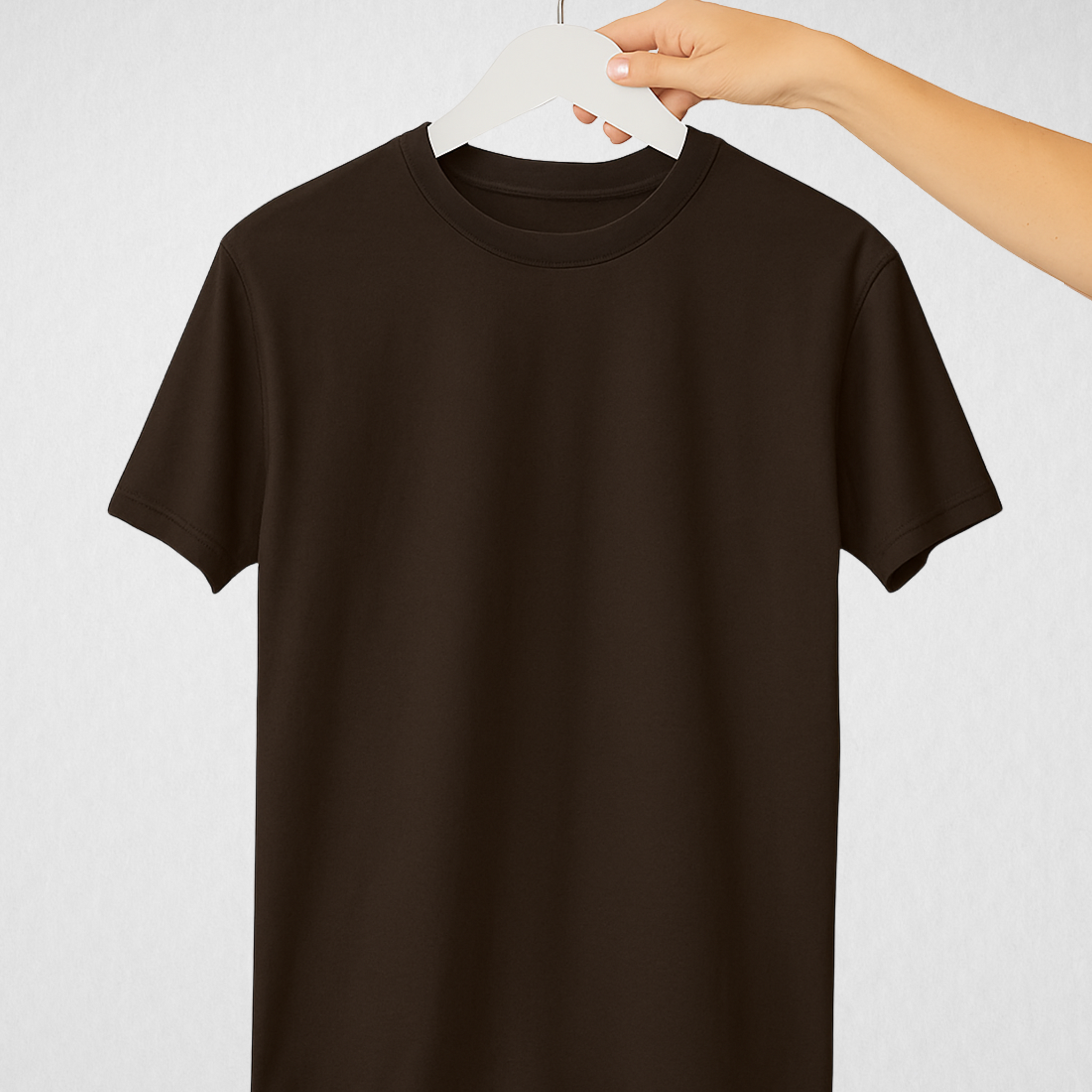 Chocolate Brown Women’s Basic Tee – Jersey Fabric, Classic Fit, Everyday Comfort (3659)