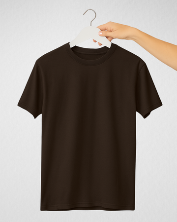 Chocolate Brown Women’s Basic Tee – Jersey Fabric, Classic Fit, Everyday Comfort (3659)