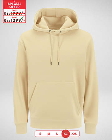 Only XL Size – Cream Fleece Hoodie (Code 4351)