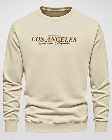 Cream Men's Printed Sweatshirt – Warm and Stylish Fleece (Code 6053)